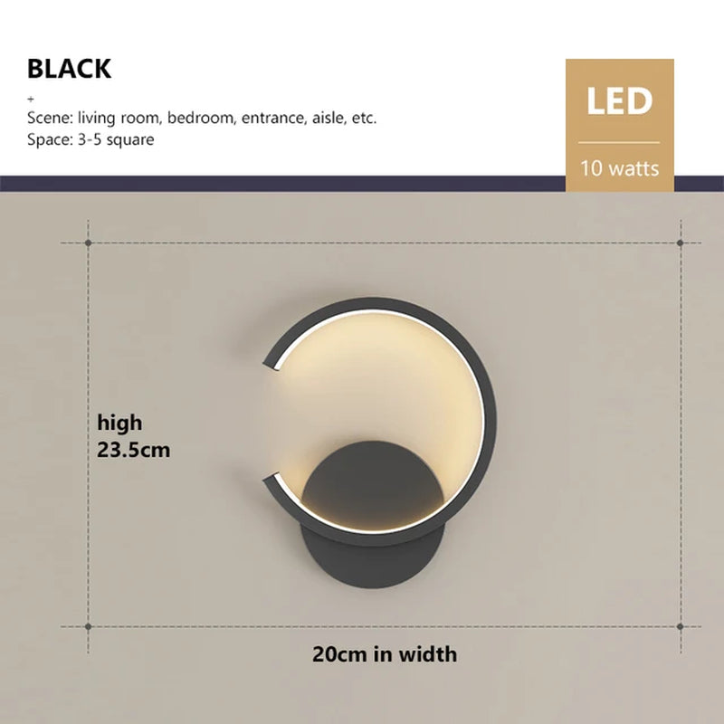 Modern LED Wall Lamp Nordic Black White Golden Wall Lighting for Living Bedroom Aisle Home Decor Fixtures Indoor Wall Lamps