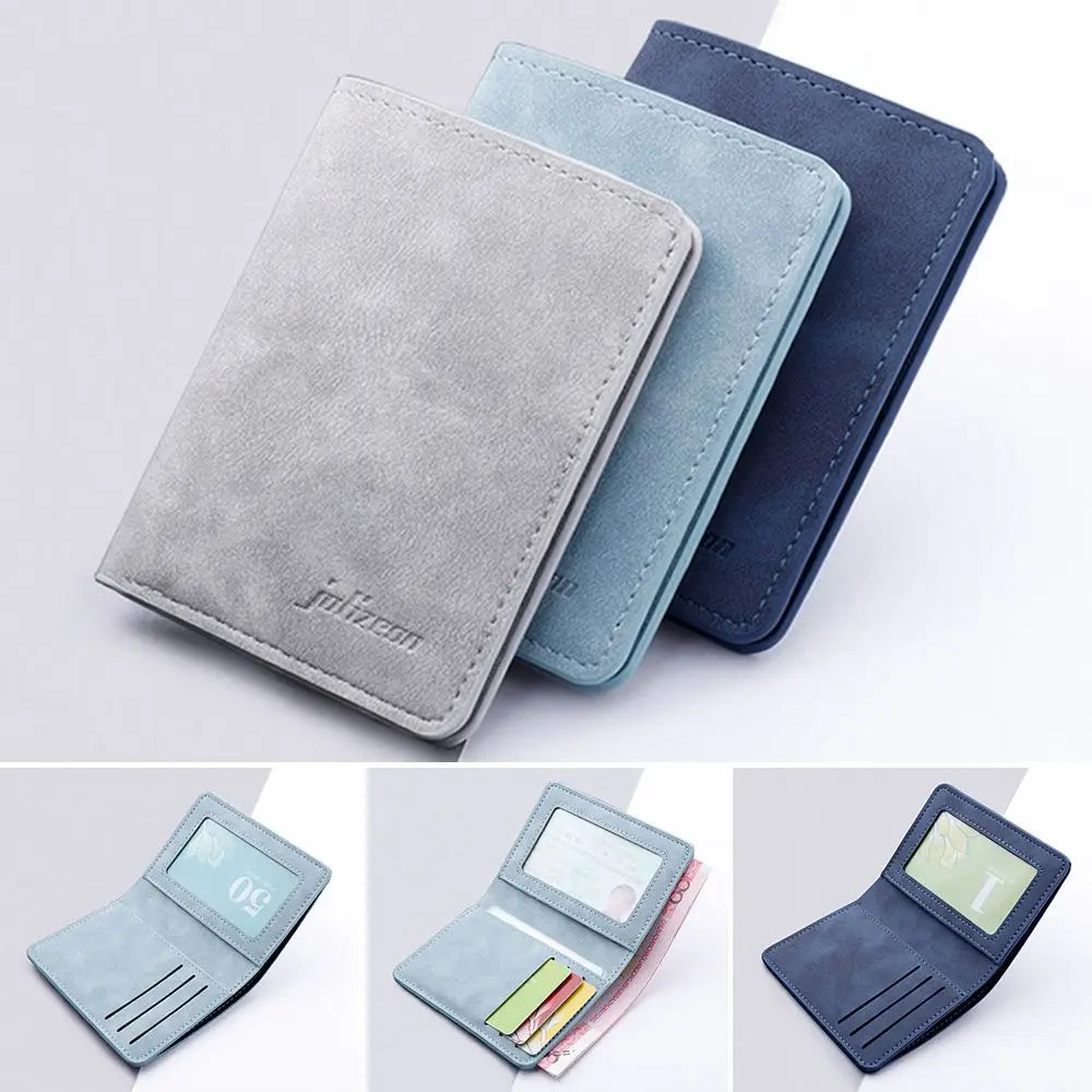 New Style Mini Thin Men Wallet Card Holder Purse Coin Pouch Card Holder Short Vertical PU Leather Wallet Change Money Pouch