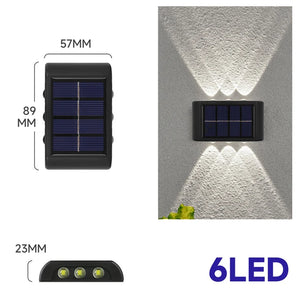 4/6/8/10LED Solar Wall Lamp Outdoor Waterproof Solar Powered Light up and down Illuminate Home Garden Porch Yard Decoration