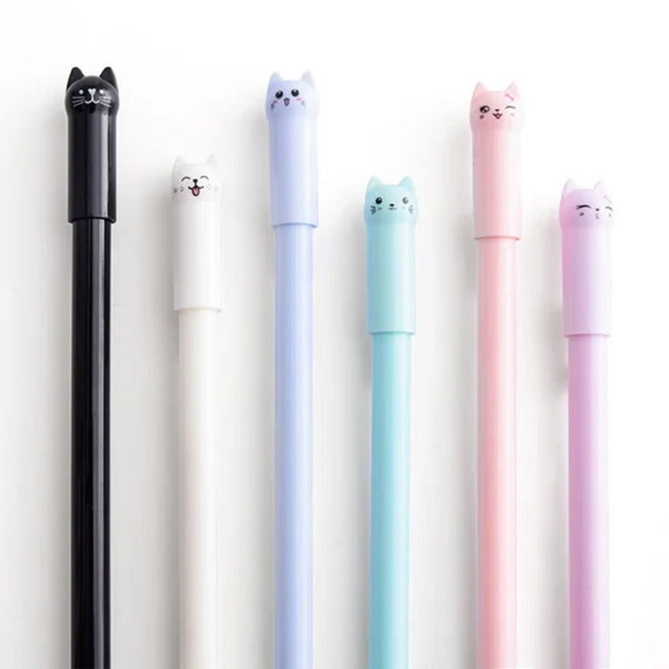 6Pcs/Set 0.38Mm Cat Gel Pen 