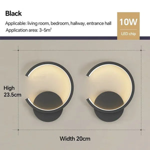 Modern LED Wall Lamp Nordic Black White Golden Wall Lighting for Living Bedroom Aisle Home Decor Fixtures Indoor Wall Lamps