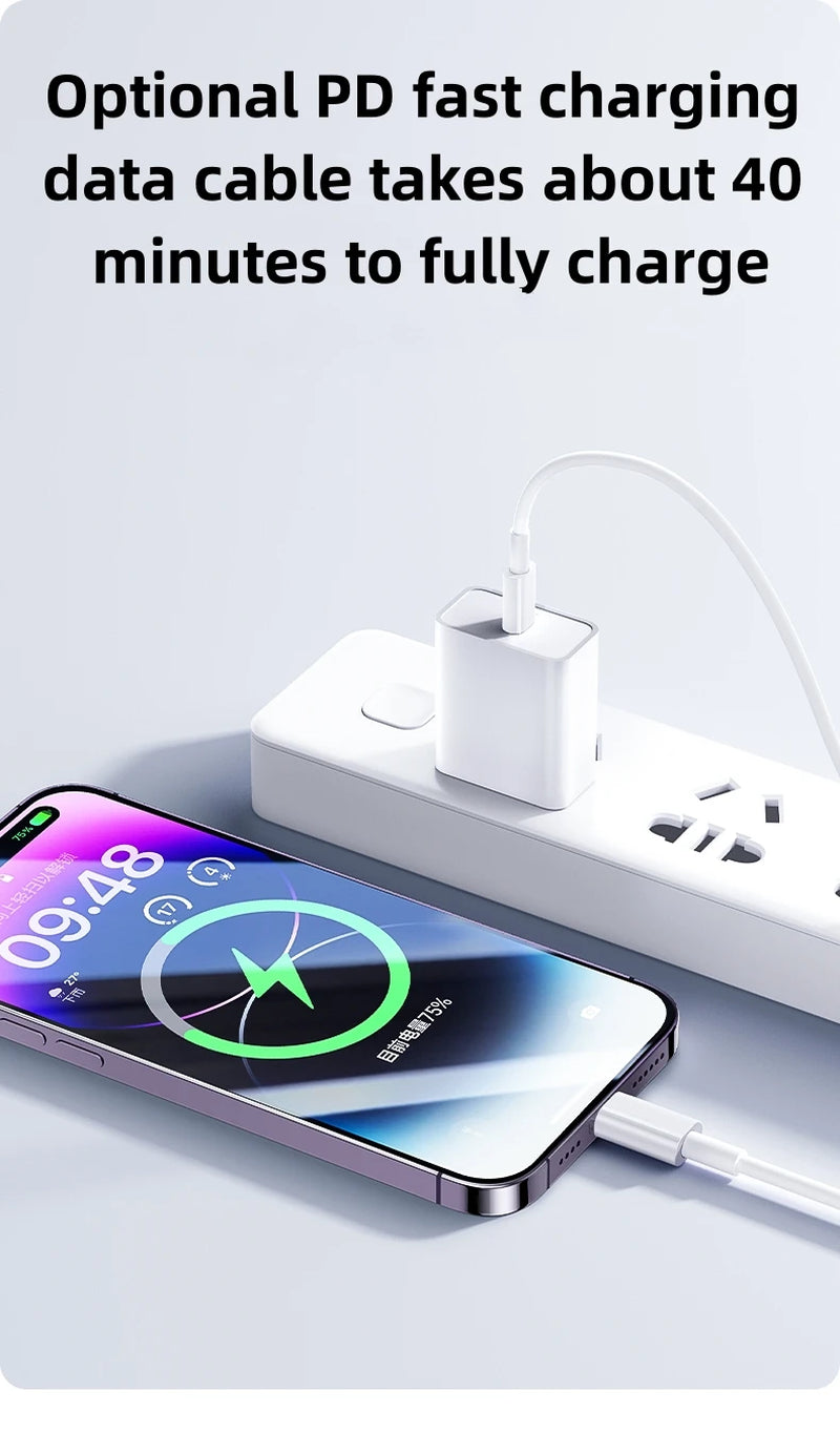 Apple 35W PD Fast Charger with USB Type C for iPhone Models - Charging Data Cable and Accessories