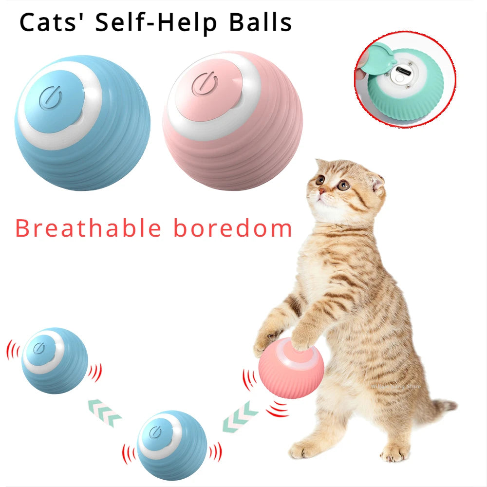 Interactive Cat Toy Ball 360° Automatic Rotating Rolling Ball Accessories for Cats Toys with USB Charging Function Pet Things