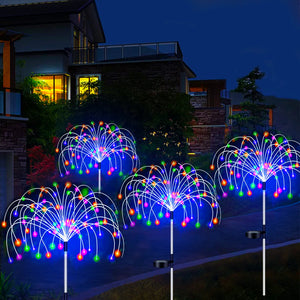 Solar Firework LED Stake Lights Outdoor Garden Decor Pathway Fairy Light Waterproof Yard Lawn Patio Landscape Decor Solar Lamp