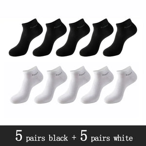 10 Pairs / Pack Men'S Bamboo Fiber Socks Short High Quality New Casual Breatheable Anti-Bacterial Man Ankle Socks Men