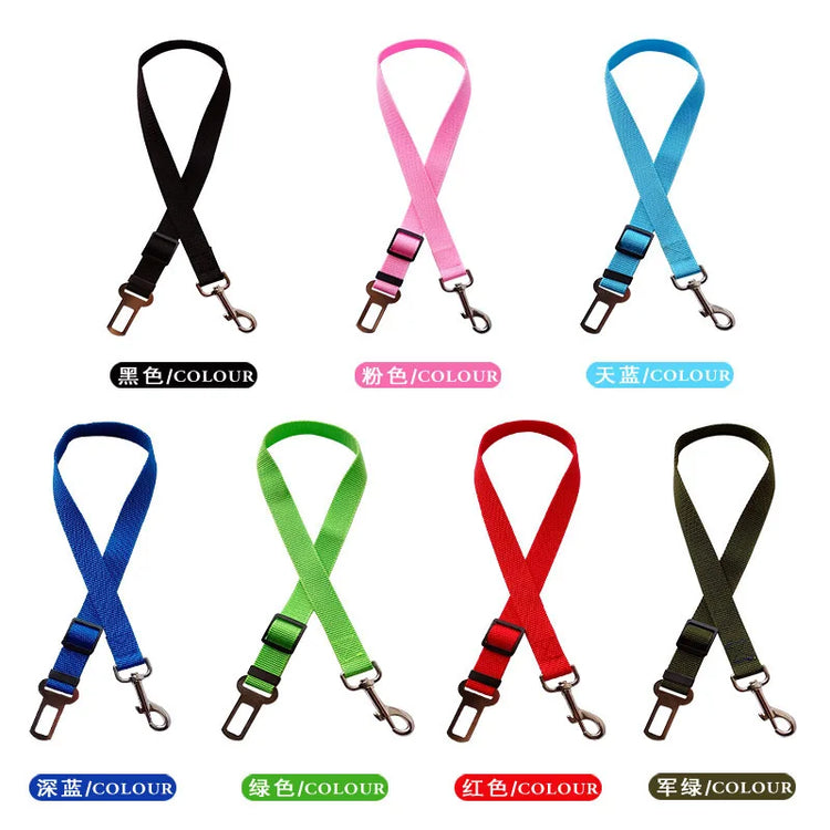 Adjustable Pet Cat Dog Car Seat Belt Pet Seat Vehicle Dog Harness Lead Clip Safety Lever Traction Dog Collars Dogs Accessoires