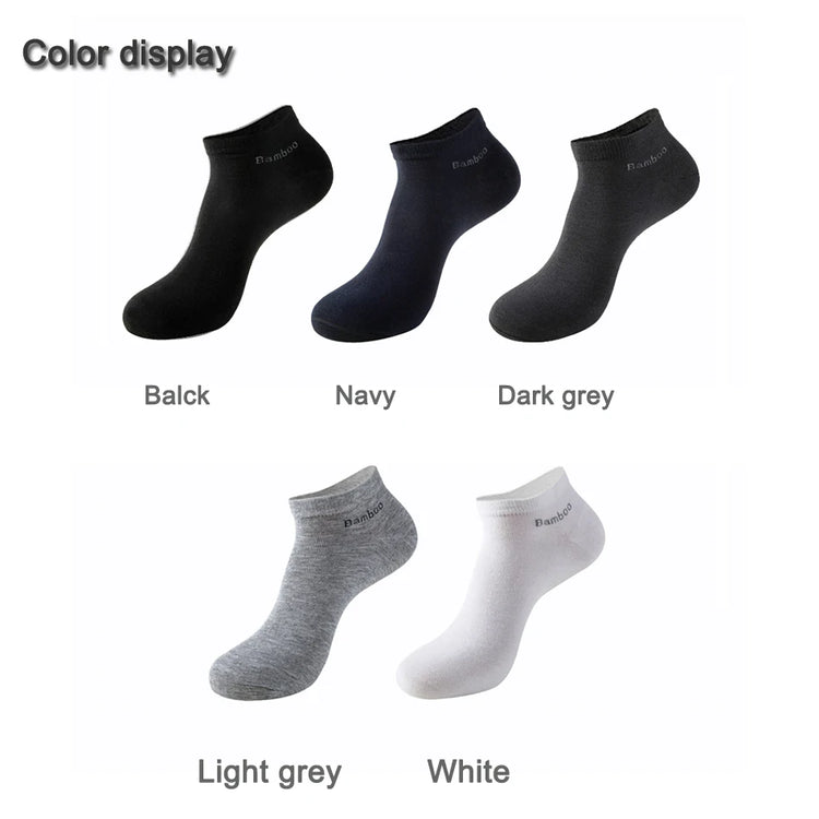 10 Pairs / Pack Men'S Bamboo Fiber Socks Short High Quality New Casual Breatheable Anti-Bacterial Man Ankle Socks Men