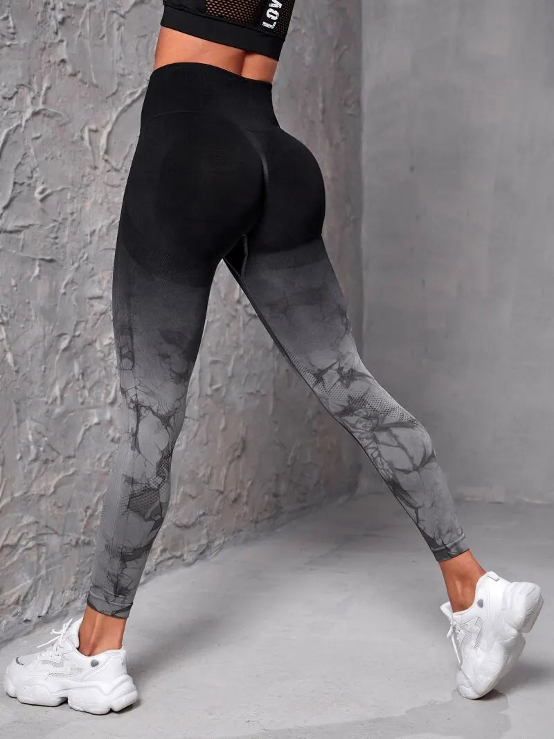 Yoga Pants Women Seamless Leggings Push up Sports Fitness Joggings High Waist Gym Workout Scrunch Tie Dye Running Leggings