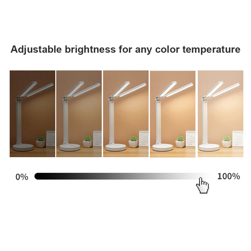 LED Desk Lamp 3 Levels Dimmable Touch Night Light USB Rechargeable Eye Protection Foldable Table Lamp for Bedroom Bedside Readin