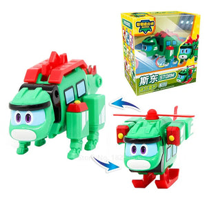 Newest Min Gogo Dino ABS Deformation Car/Airplane Action Figures REX/PING/VIKI/TOMO Transformation Dinosaur Toys for Kids Gift