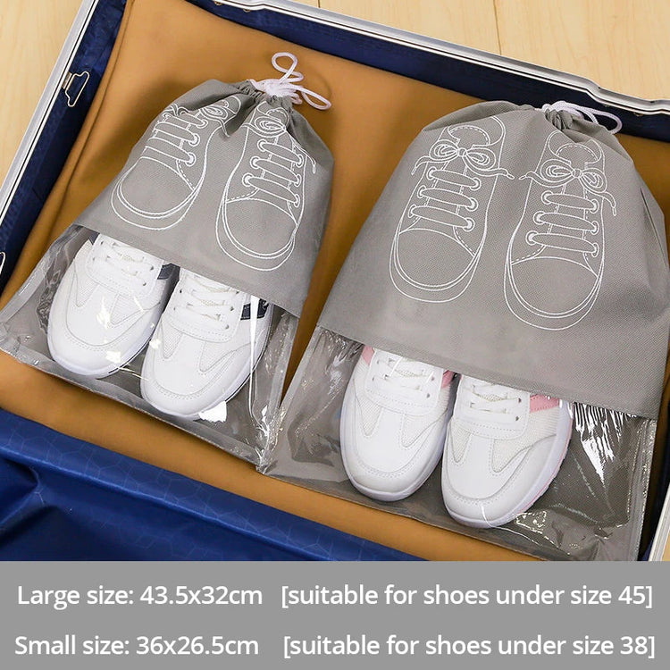 Set of 5 Shoe Storage Bags with Thickened Non-Woven Fabric, Large Capacity, Waterproof, and Moisture proof - Ideal for Travel