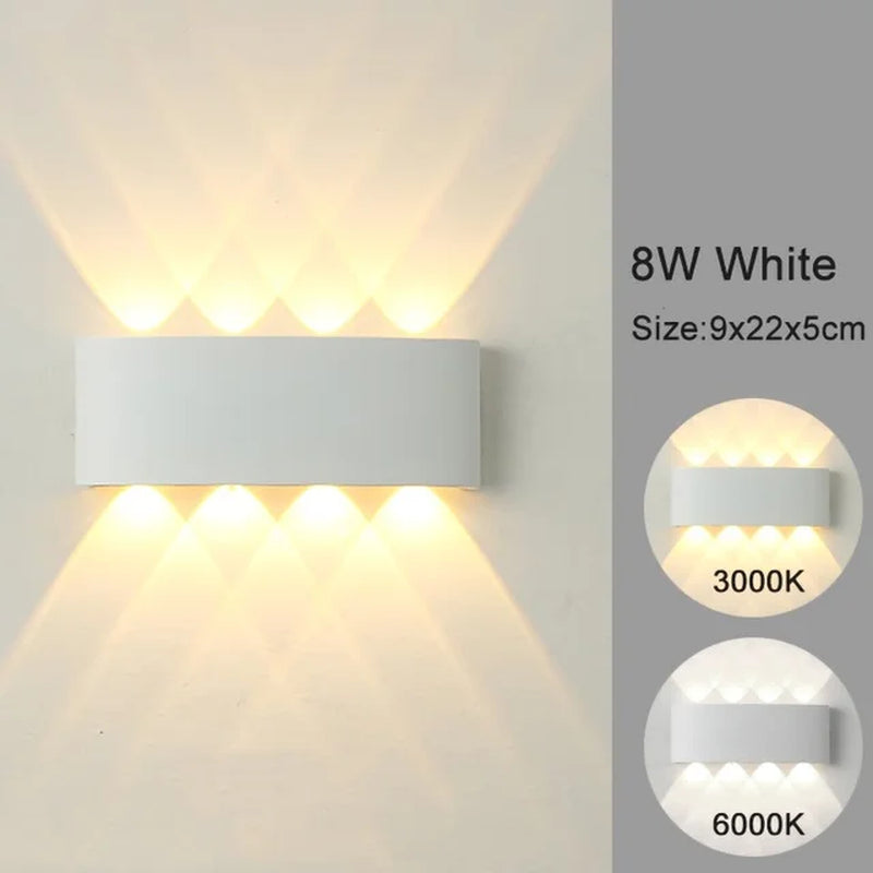 LED Wall Sconces Modern Indoor Outdoor Lamp, White up down Wall Mount Lights for Living Room Hallway Bedroom Decor