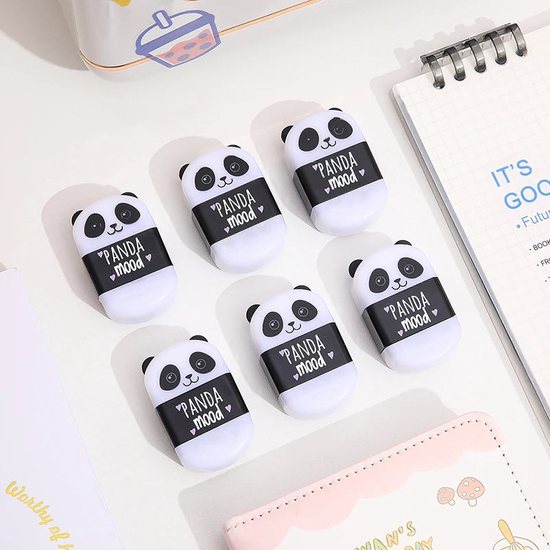 1Pcs Black & White Panda Erasers with Sharpener for Student 