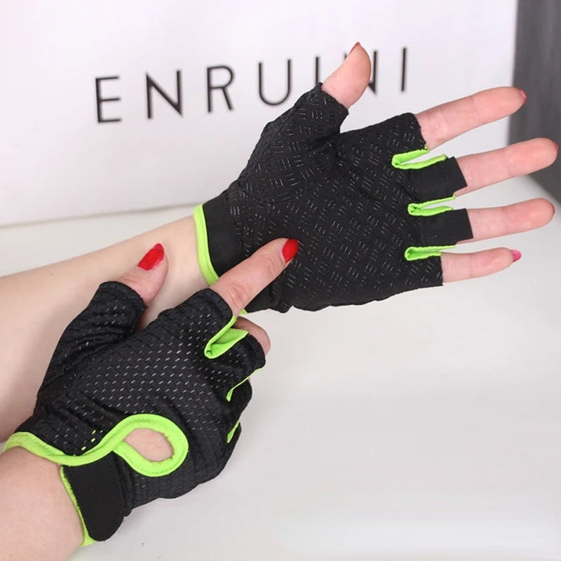 Cycling Fingerless Gloves Professional Gym Fitness Breathable Anti-Slip Women Men Half Finger Summer Fishing Female Bicycle Bike