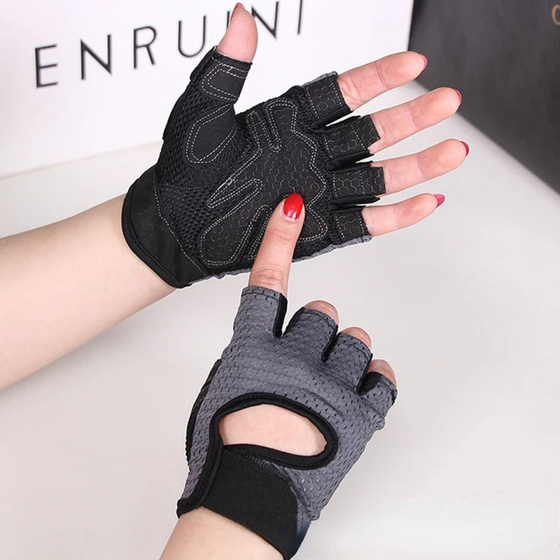 Cycling Fingerless Gloves Professional Gym Fitness Breathable Anti-Slip Women Men Half Finger Summer Fishing Female Bicycle Bike