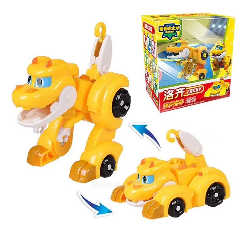 Newest Min Gogo Dino ABS Deformation Car/Airplane Action Figures REX/PING/VIKI/TOMO Transformation Dinosaur Toys for Kids Gift