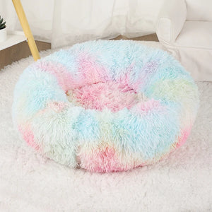 Dog Bed Donut Big Large round Basket Plush Beds for Dogs Medium Accessories Fluffy Kennel Small Puppy Washable Pets Cat Products