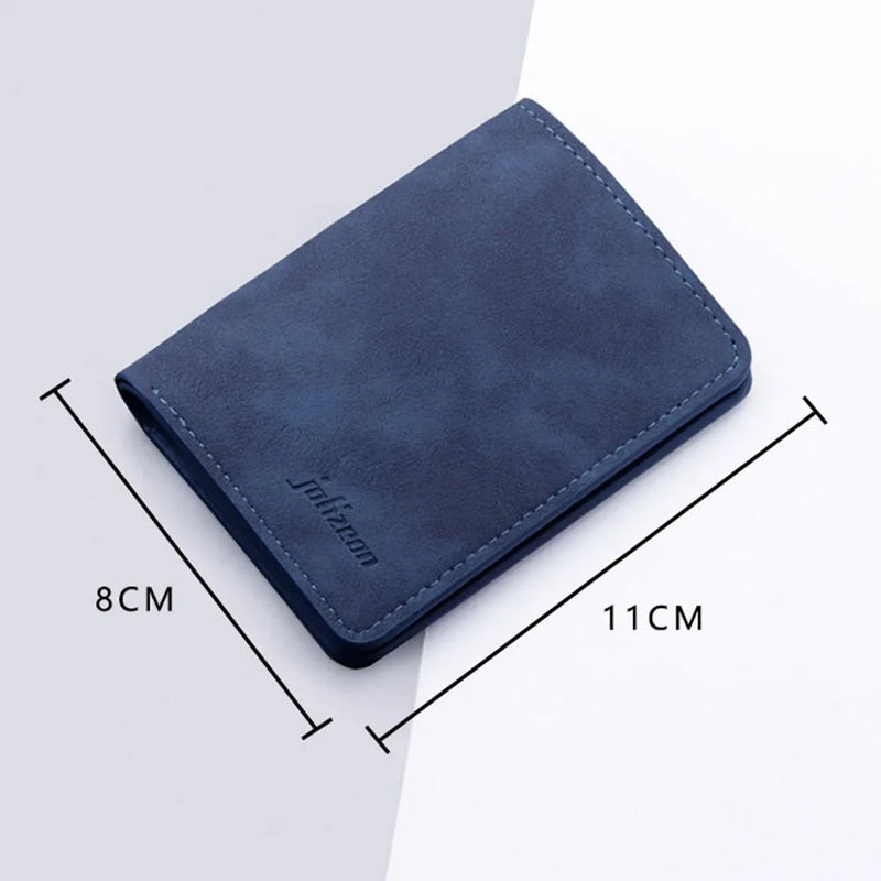 New Style Mini Thin Men Wallet Card Holder Purse Coin Pouch Card Holder Short Vertical PU Leather Wallet Change Money Pouch