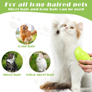 Dog Steam Brush Electric Spray Cat Hair Brush for Massage Pet Grooming Kitten Pet Bath Brush Removing Tangled and Loose Hair