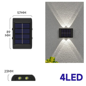 4/6/8/10LED Solar Wall Lamp Outdoor Waterproof Solar Powered Light up and down Illuminate Home Garden Porch Yard Decoration