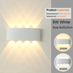 LED Wall Sconces Modern Indoor Outdoor Lamp, White up down Wall Mount Lights for Living Room Hallway Bedroom Decor