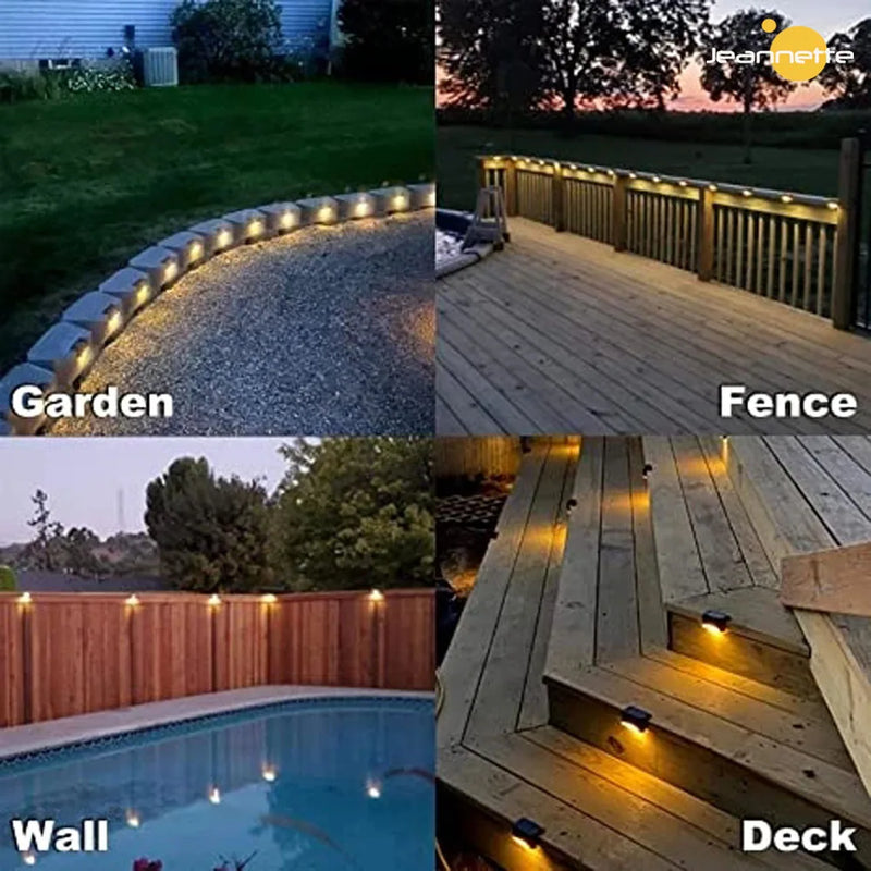 Solar Lamp Path Deck Outdoor Stair Light Garden LED Lights Waterproof Balcony Lighting Solar Lamp for Garden Step Patio Fence