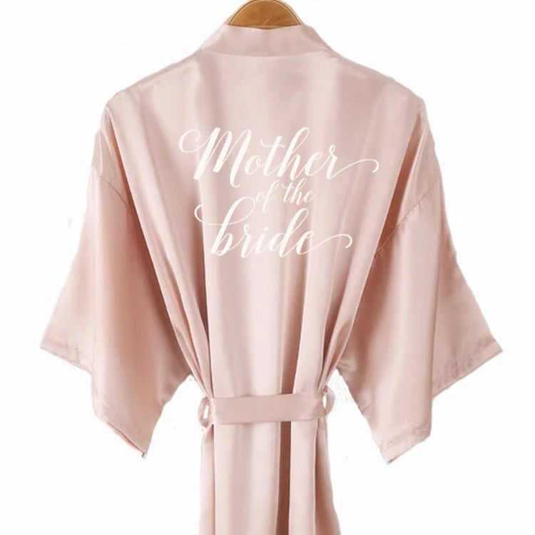 Champagne Bathrobe Bride Satin-Silk Kimono Women Bridal Party Sister Team Mother Shower Sleepwear Bridesmaid Wedding Short Robes