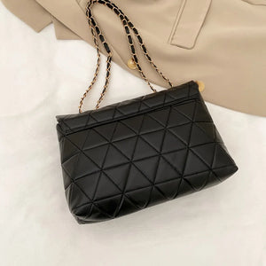 Embroidery Plaid Flap Shoulder Bag, Casual Chain Strap Crossbody Bags for Women Commuting & Daily Used