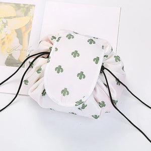 Women Drawstring Cosmetic Bag Travel Storage Makeup Bag Organizer Female Make up Pouch Portable Waterproof Toiletry Beauty Case