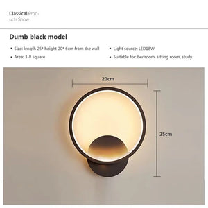 Modern LED Wall Lamp Nordic Black White Golden Wall Lighting for Living Bedroom Aisle Home Decor Fixtures Indoor Wall Lamps