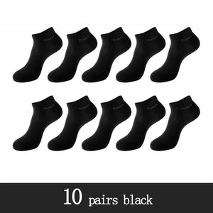 10 Pairs / Pack Men'S Bamboo Fiber Socks Short High Quality New Casual Breatheable Anti-Bacterial Man Ankle Socks Men