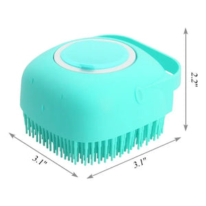 Pet Dog Shampoo Brush 2.7Oz 80Ml Cat Massage Comb Grooming Scrubber for Bathing Short Hair Soft Silicone Rubber