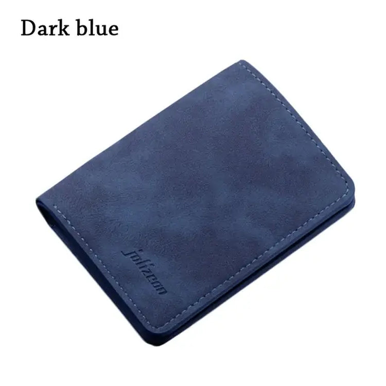 New Style Mini Thin Men Wallet Card Holder Purse Coin Pouch Card Holder Short Vertical PU Leather Wallet Change Money Pouch