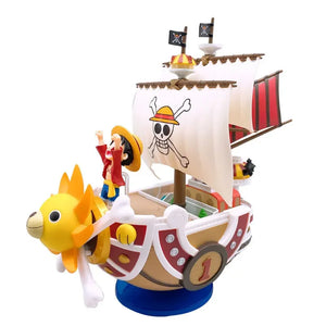 One Piece Ship Figure Luffy Model Toy Peripheral Super Cute Mini Boat Zoro Assembled Model One Piece Ship Kid Birthday Gift