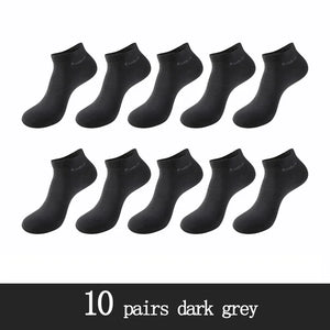 10 Pairs / Pack Men'S Bamboo Fiber Socks Short High Quality New Casual Breatheable Anti-Bacterial Man Ankle Socks Men