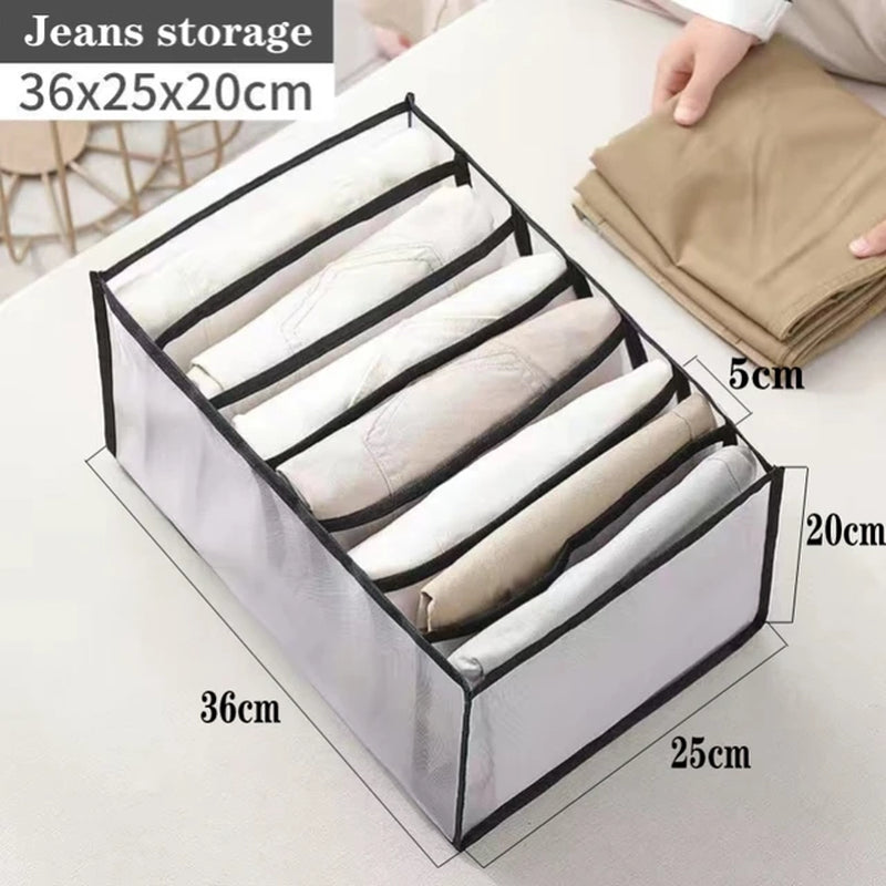 Organizer Panties Socks Storage Boxes Wardrobe Pants Clothes Underwear Drawers Jeans Clothes Separator Bra Folding Divider