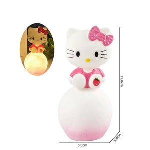 Kawaii Kuromi Cinnamoroll Night Light Glowing Children Toy Bedside Lamp Anime Cartoon Melody Cute Children Kid Present Gifts