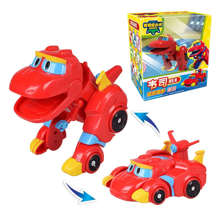 Newest Min Gogo Dino ABS Deformation Car/Airplane Action Figures REX/PING/VIKI/TOMO Transformation Dinosaur Toys for Kids Gift