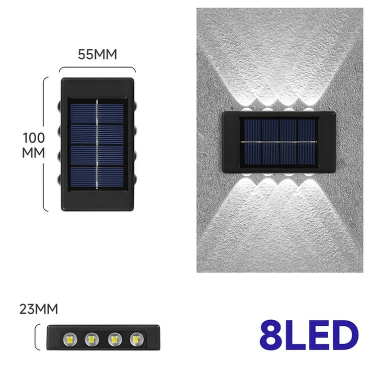 4/6/8/10LED Solar Wall Lamp Outdoor Waterproof Solar Powered Light up and down Illuminate Home Garden Porch Yard Decoration