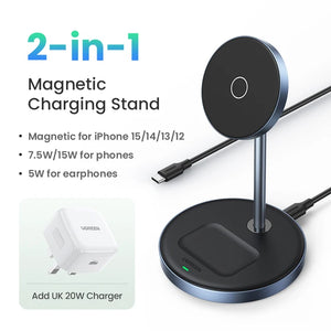 Wireless Magnetic Charging Stand for iPhone and AirPods - 20W Max Output