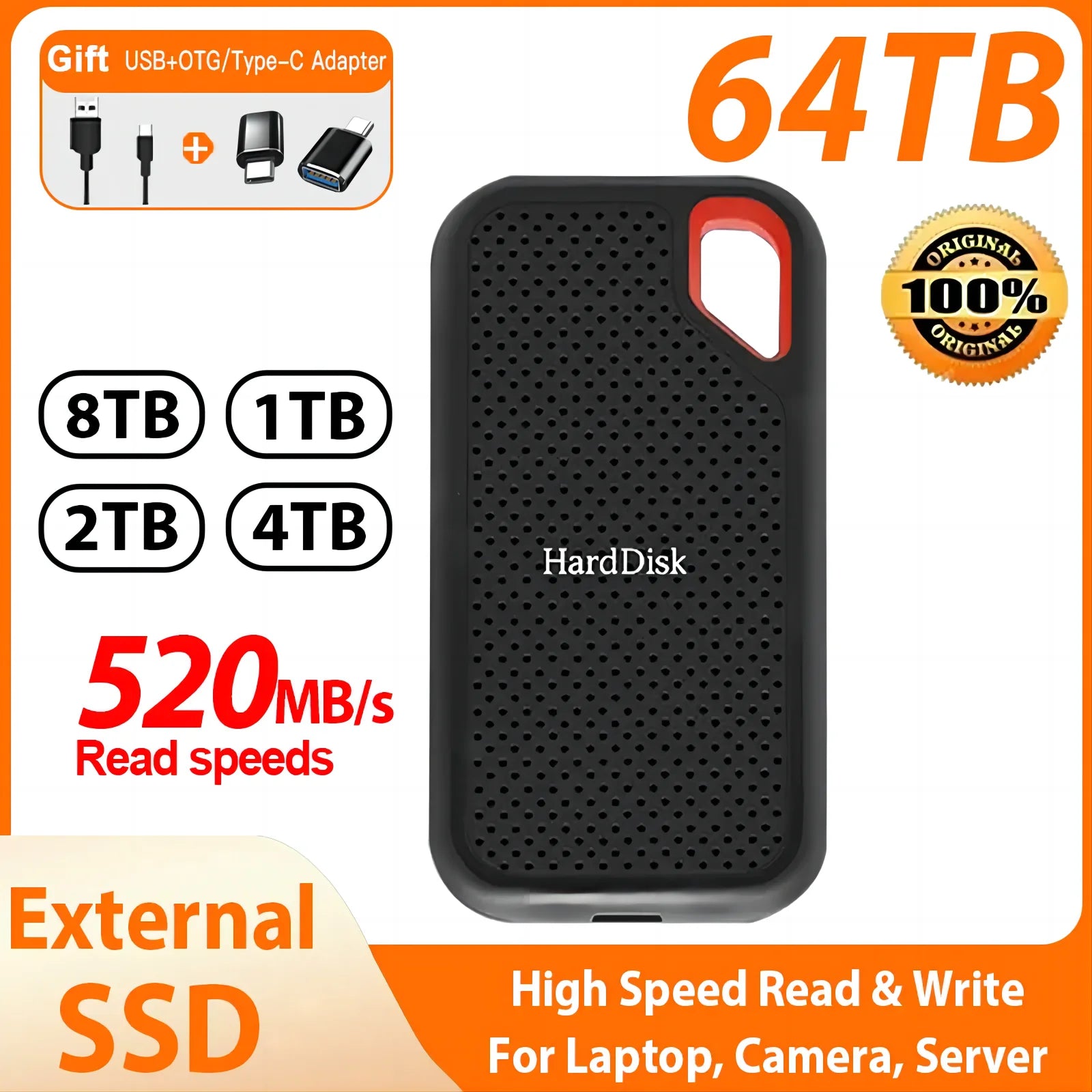 SSD E61 External Hard Drive - 256GB-16TB Storage for Desktop, PC, PS5