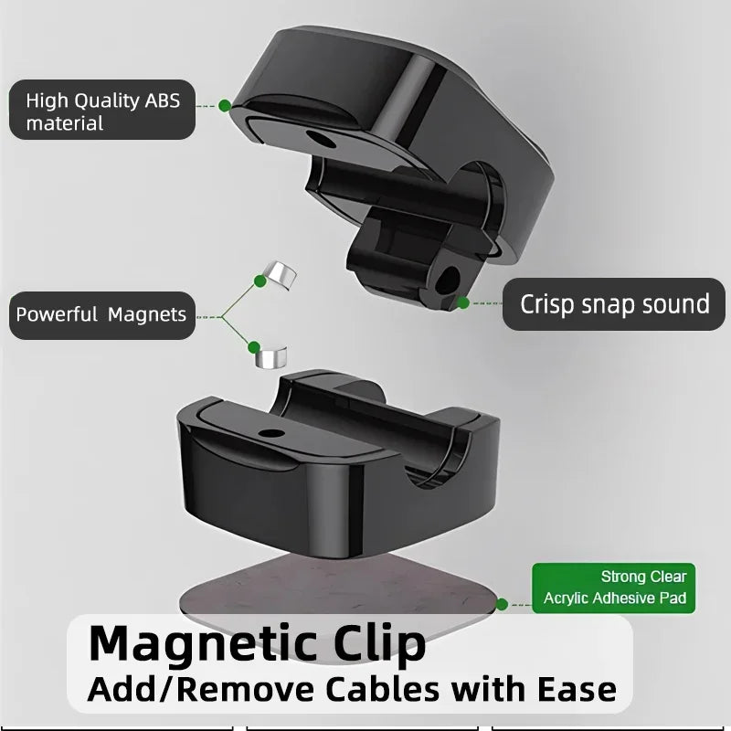 Organize Your Workspace with Magnetic Cable Clips - Available in Multiple Pack Options