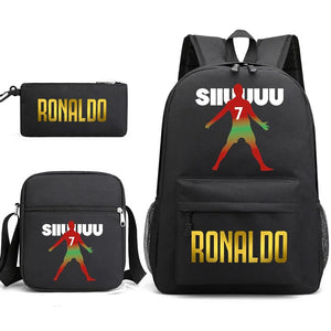 Ronaldo Print Backpack Set for School