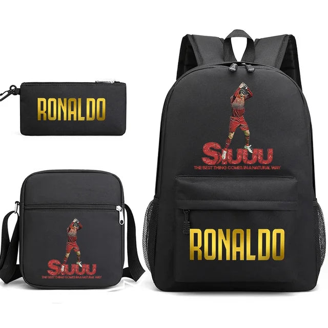 Ronaldo Print Backpack Set for School