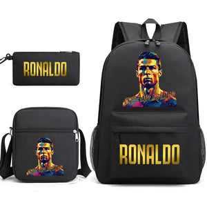 Ronaldo Print Backpack Set for School