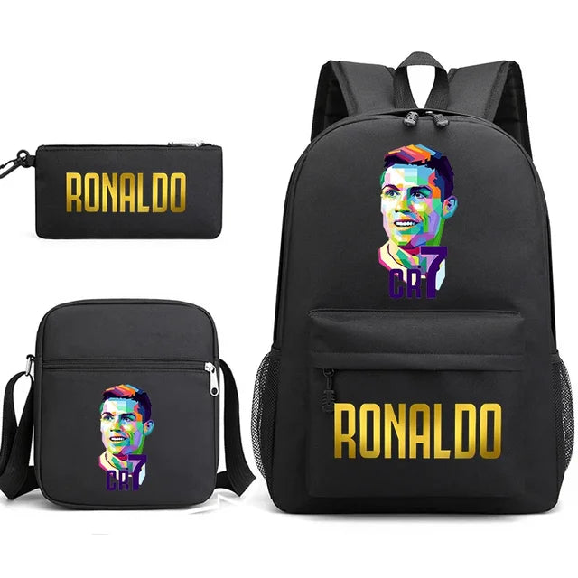 Ronaldo Print Backpack Set for School