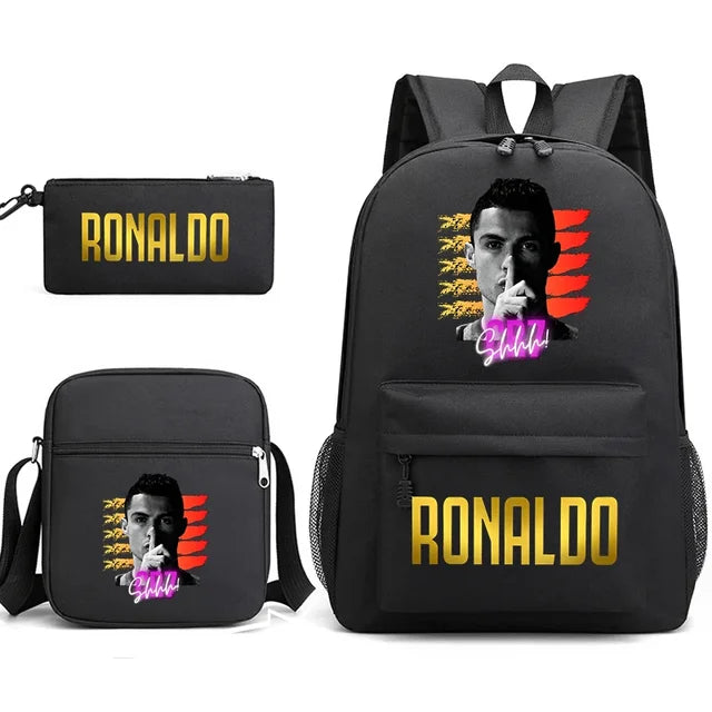 Ronaldo Print Backpack Set for School