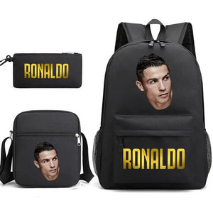 Ronaldo Print Backpack Set for School