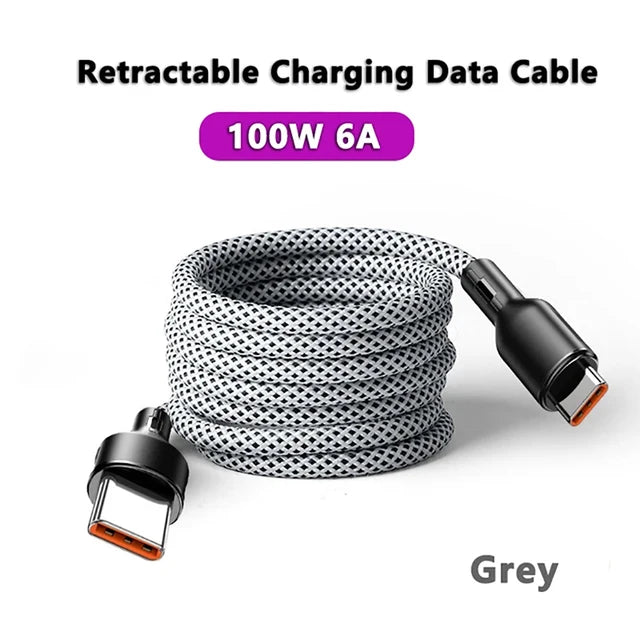 100W Magnetic USB A/USB C to Type C Fast Charging Cable