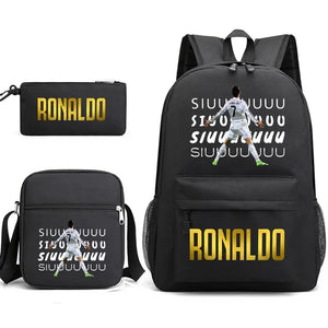 Ronaldo Print Backpack Set for School